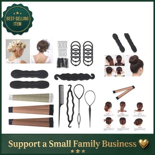 Piece hair styling kit bun - styling, kit: