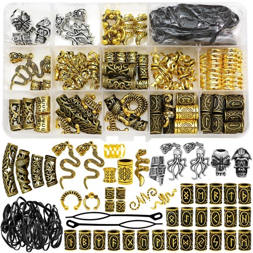 207pcs viking hair jewelry - 207pcs,