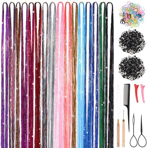 Colorful reusable hair tinsel - colorful,